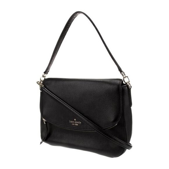 Kate Spade New York Black Pebbled Leather Crossbody & Shoulder Bag With Adjustab - Picture 2 of 5